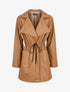 Veste mi-longue en simili - Camel - 4