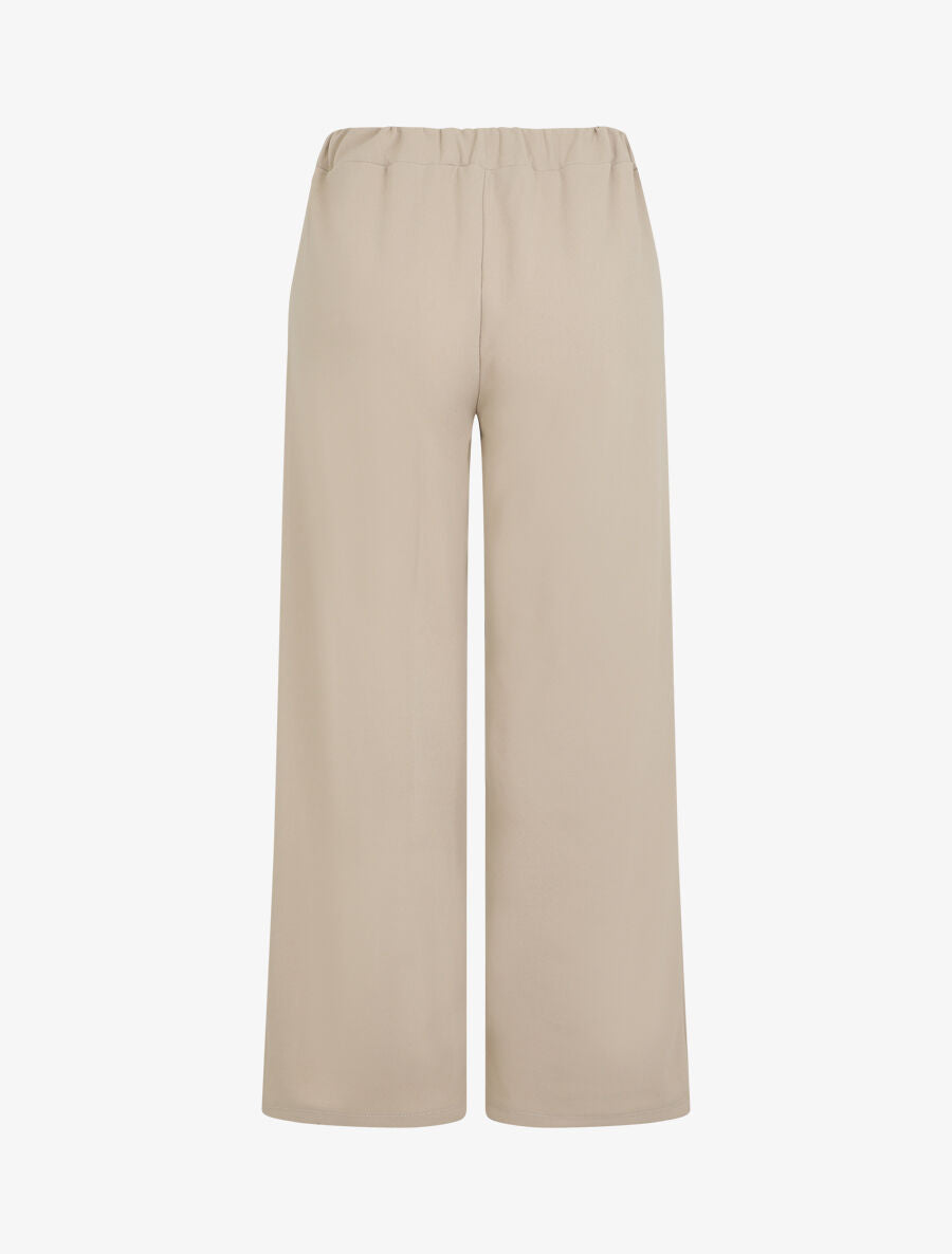 Pantalon ample à taille élastiquée - Beige - 2