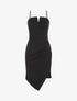 Robe ajustée effet drapé et fines bretelles - Noir - 1