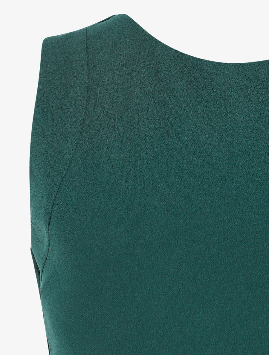 Robe longue drapée sans manches - Vert sapin - 4