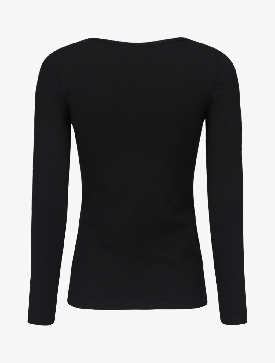 Top uni coupe droite - Noir - 2