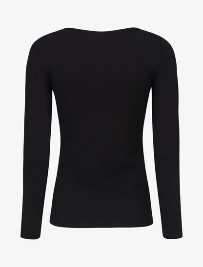Top uni coupe droite - Noir - 2