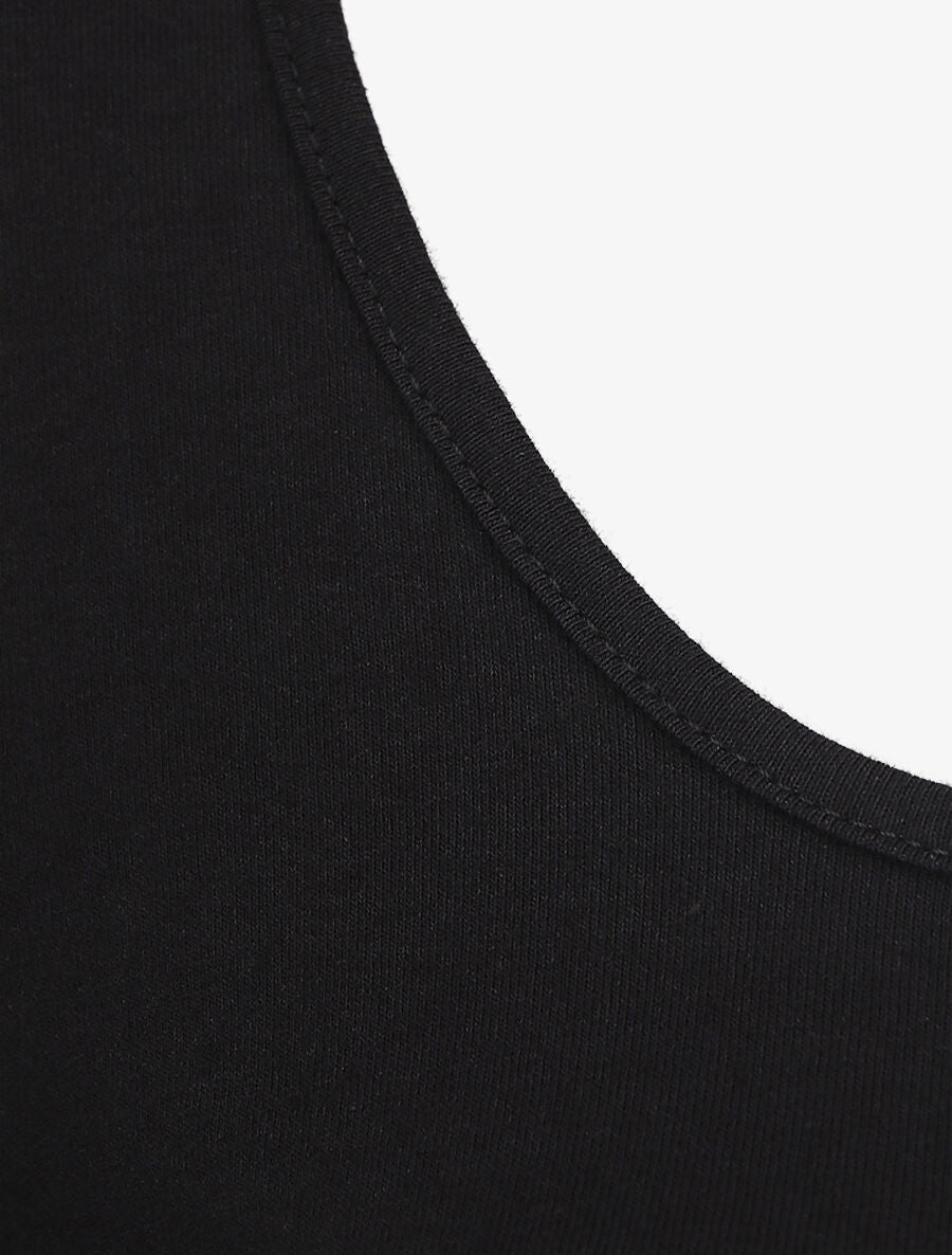 Top uni coupe droite - Noir - 3