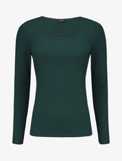 Top uni coupe droite - Vert sapin - 1