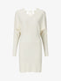 Robe pull mi-longue à broderies au dos - Beige - 1