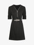 Robe uni coupe droite à col zippé - Noir - 5