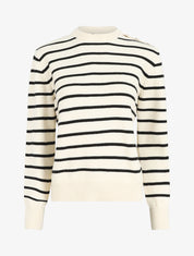 Pull marinière à boutons - Écru - 1