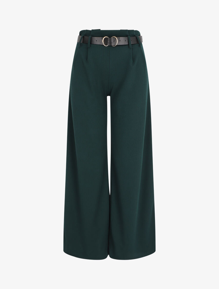 Pantalon fluide coupe ample - Vert sapin - 1