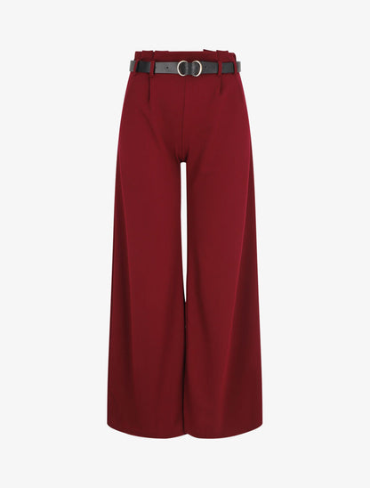 Pantalon fluide coupe ample - Bordeaux - 1