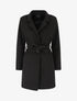 Manteau long croisé ceinturé - Noir - 1