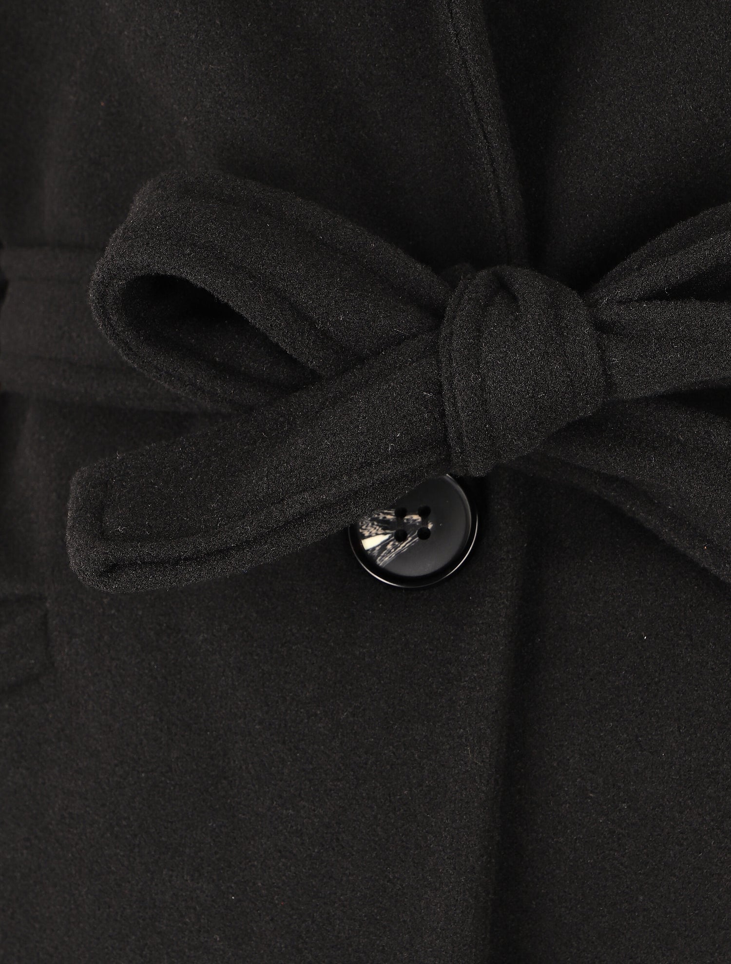 Manteau long croisé ceinturé - Noir - 3