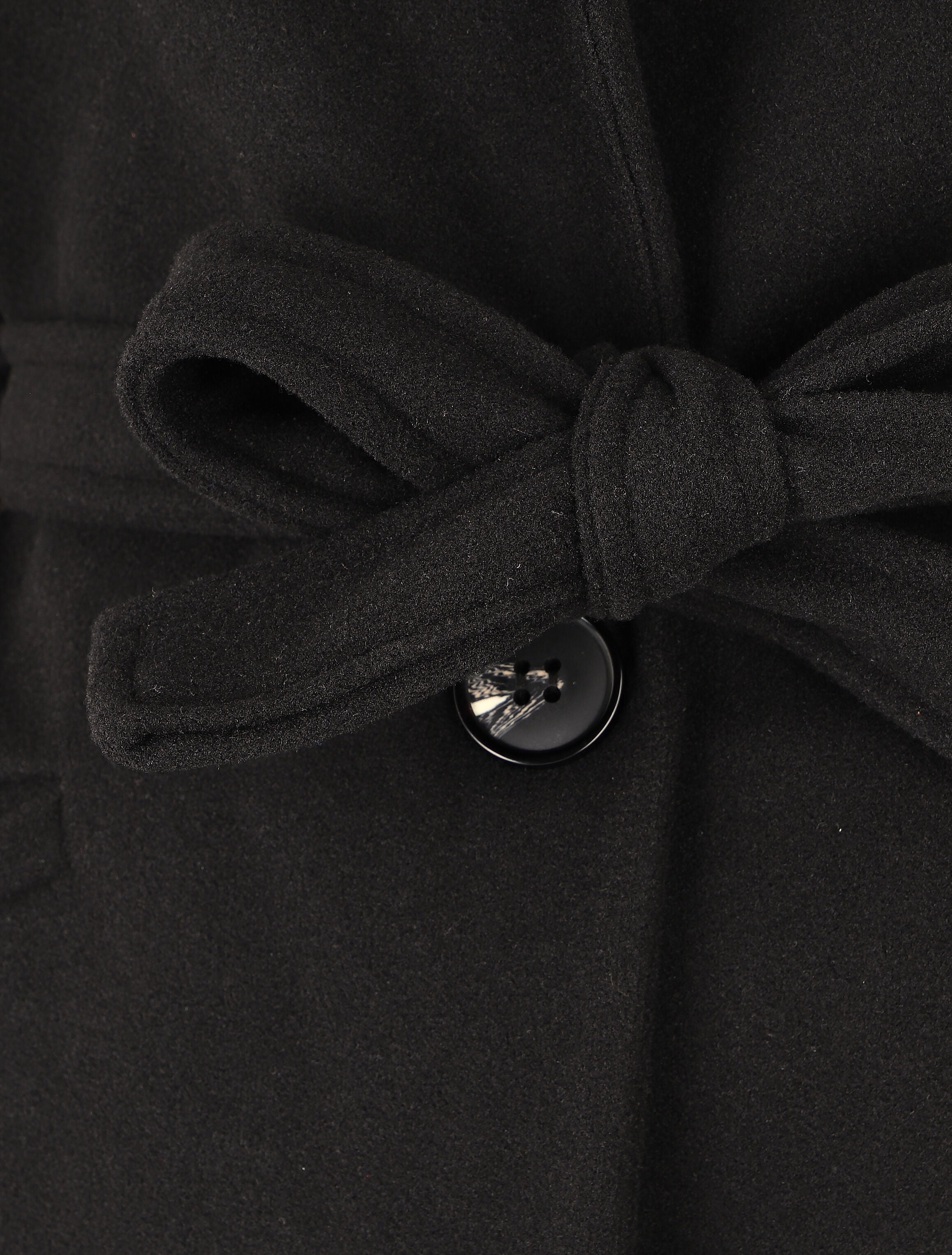 Manteau long croisé ceinturé - Noir - 3