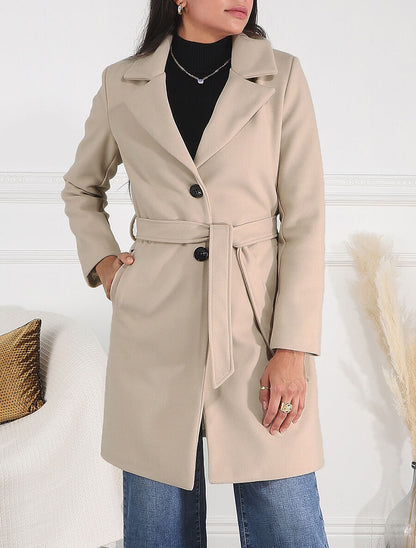 Manteau long classique - Beige - 4