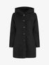 Manteau mi-long bouclé à capuche - Noir - 1