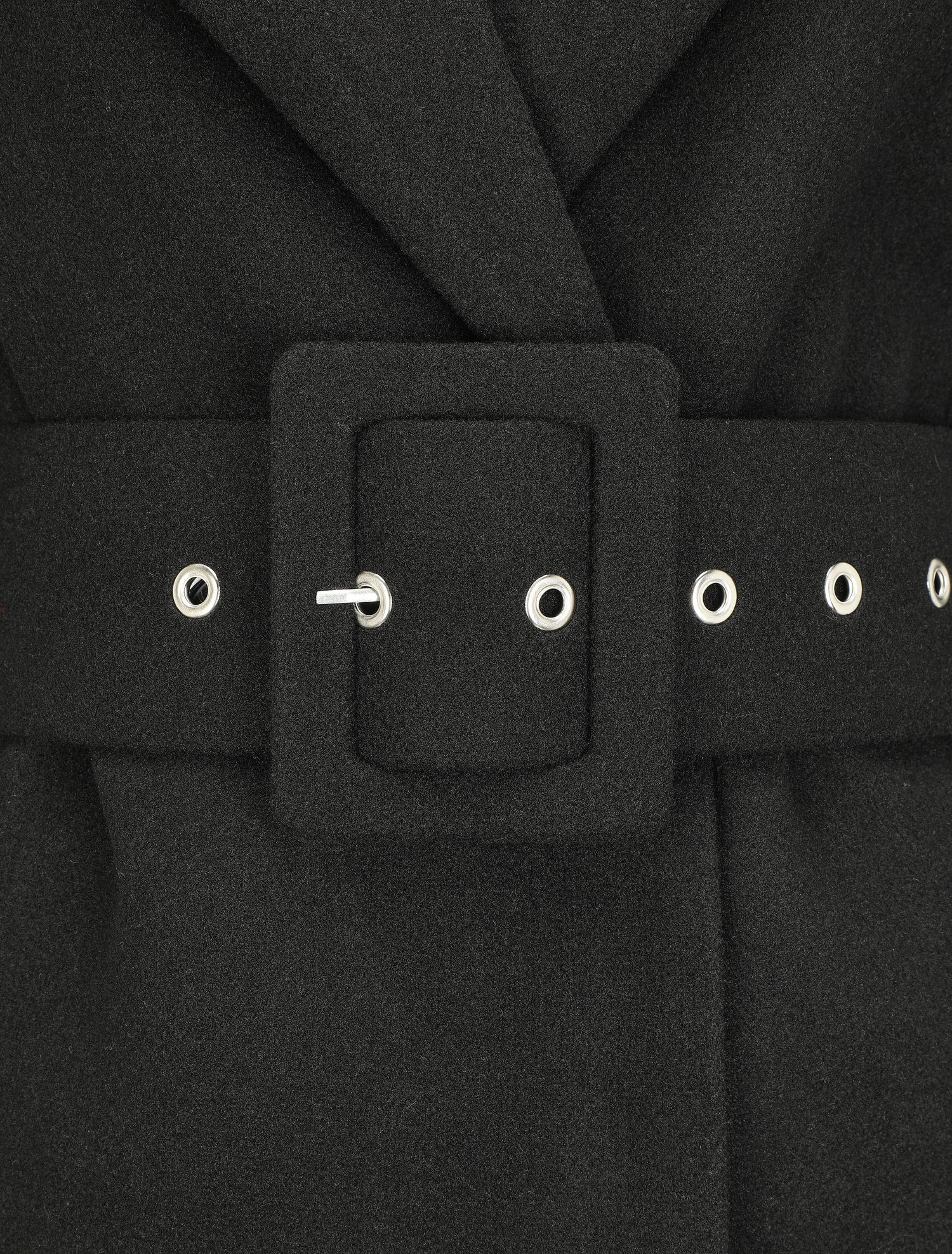Manteau long boutonné et ceinturé - Noir - 3