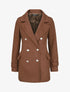 Manteau mi-long boutonné à col cranté - Marron - 1
