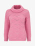 Pull duveteux à col roulé - Rose - 5