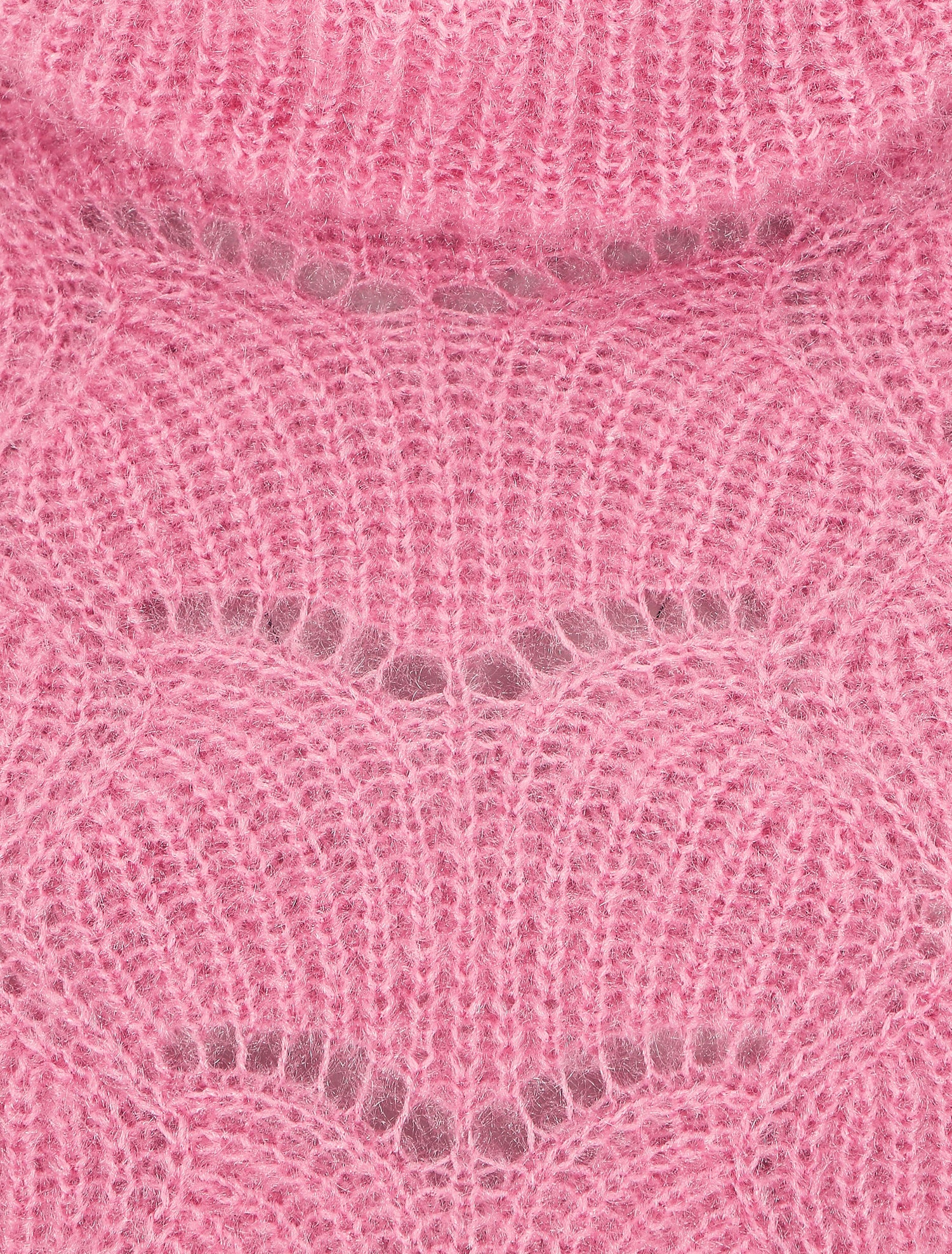 Pull duveteux à col roulé - Rose - 3