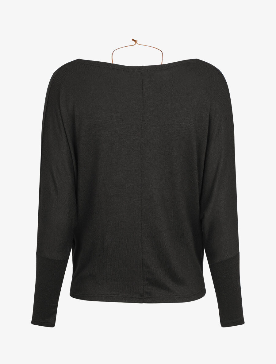 Pull fin ample col bénitier - Noir - 2