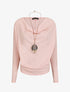 Pull fin ample col bénitier - Rose - 5