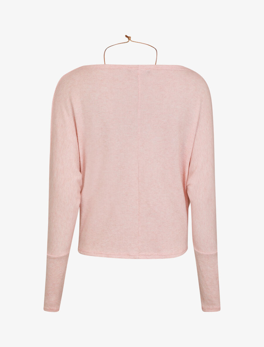 Pull fin ample col bénitier - Rose - 2