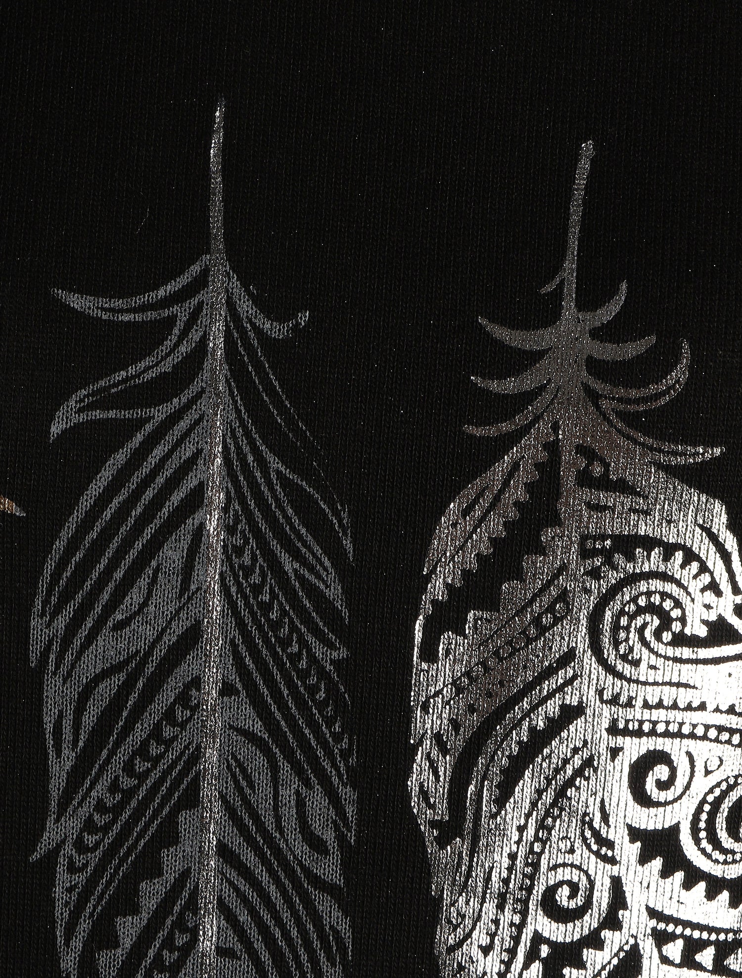 Pull ample à imprimé plumes irisées - Noir - 3