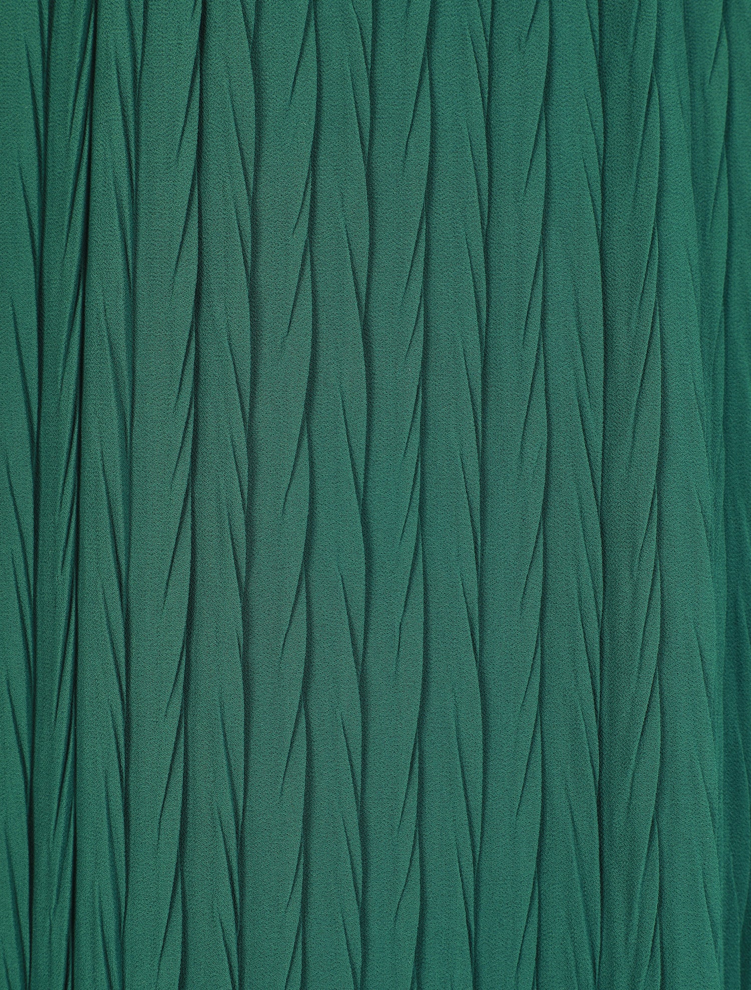 Robe longue à jupe et manches plissées - Vert sapin - 3