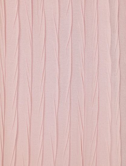 Robe longue à jupe et manches plissées - Rose - 3