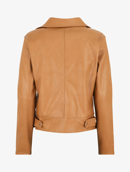 Perfecto droit en simili coupe droite - Camel - 2