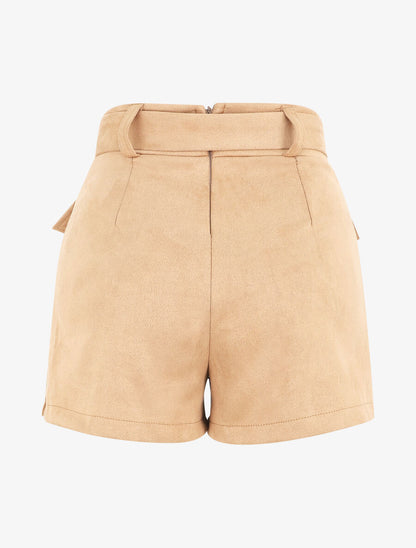 Jupe short en suédine - Camel clair - 2