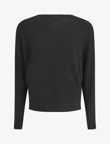 Pull loose à col rond - Noir - 3