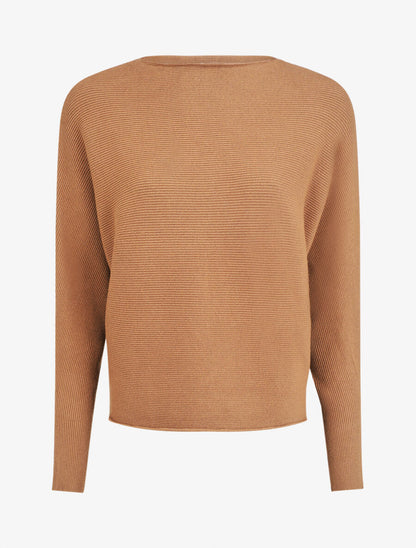 Pull loose à col rond - Camel - 1