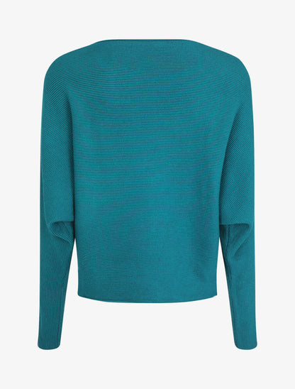 Pull loose à col rond - Bleu canard - 2