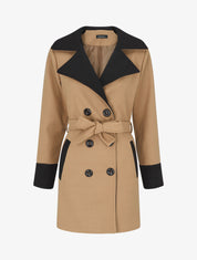 Manteau mi-long en laine mélangée - Camel - 5