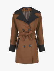 Manteau mi-long en laine mélangée - Marron - 5