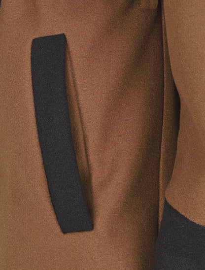 Manteau mi-long en laine mélangée - Marron - 3