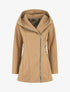 Manteau mi-long à capuche et zip - Camel - 5