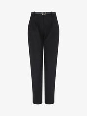 Pantalon épais uni coupe droite - Noir - 4