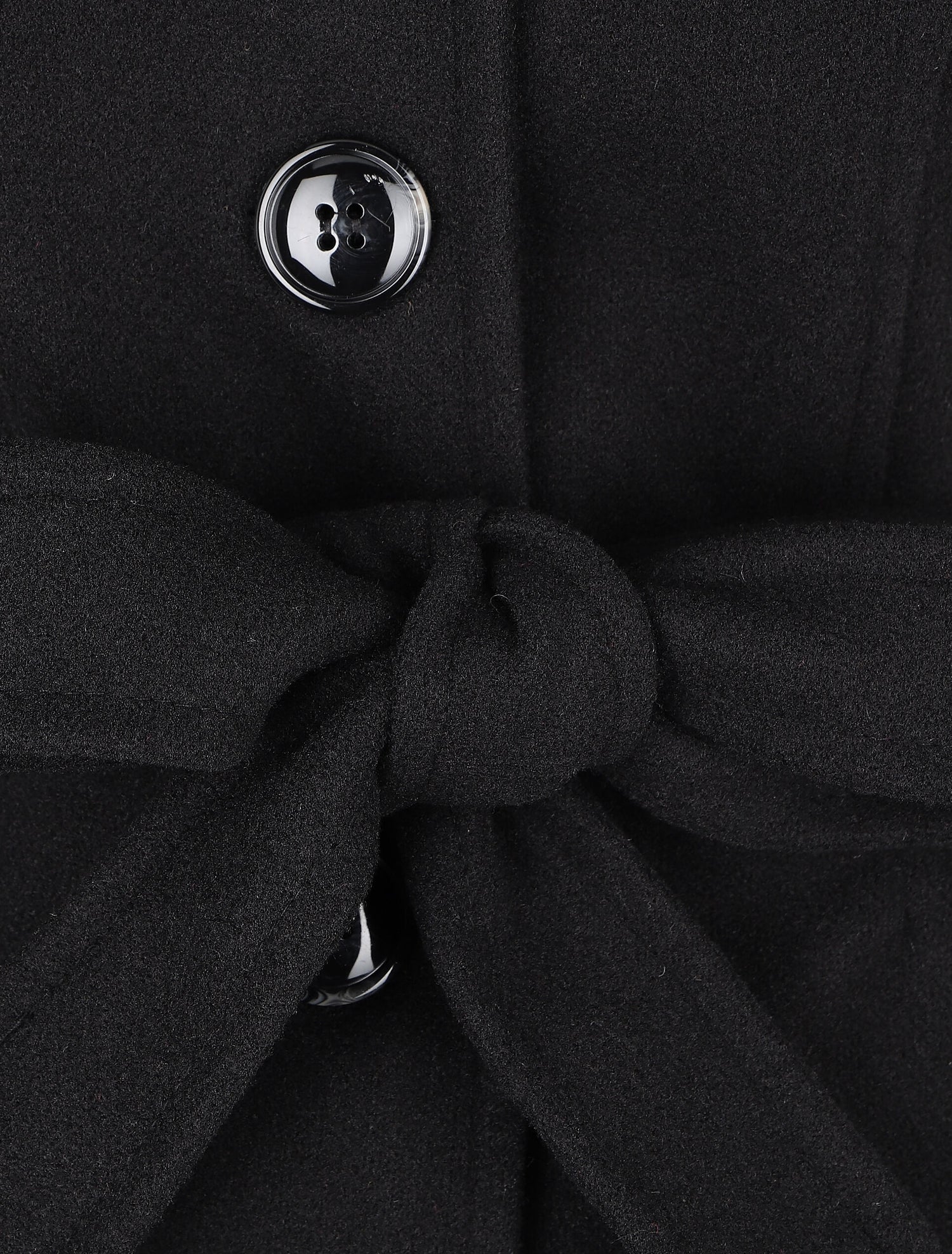 Manteau long à capuche uni - Noir - 3