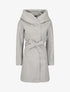 Manteau mi-long ceinturé à capuche - Gris - 1