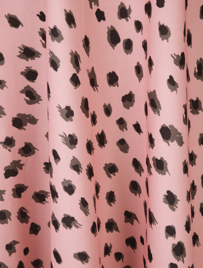 Robe midi imprimé léopard - Rose - 3