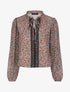 Top fluide imprimé fleuri à liens - Beige - 1