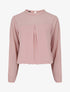 Top uni à manches plissées - Rose - 1