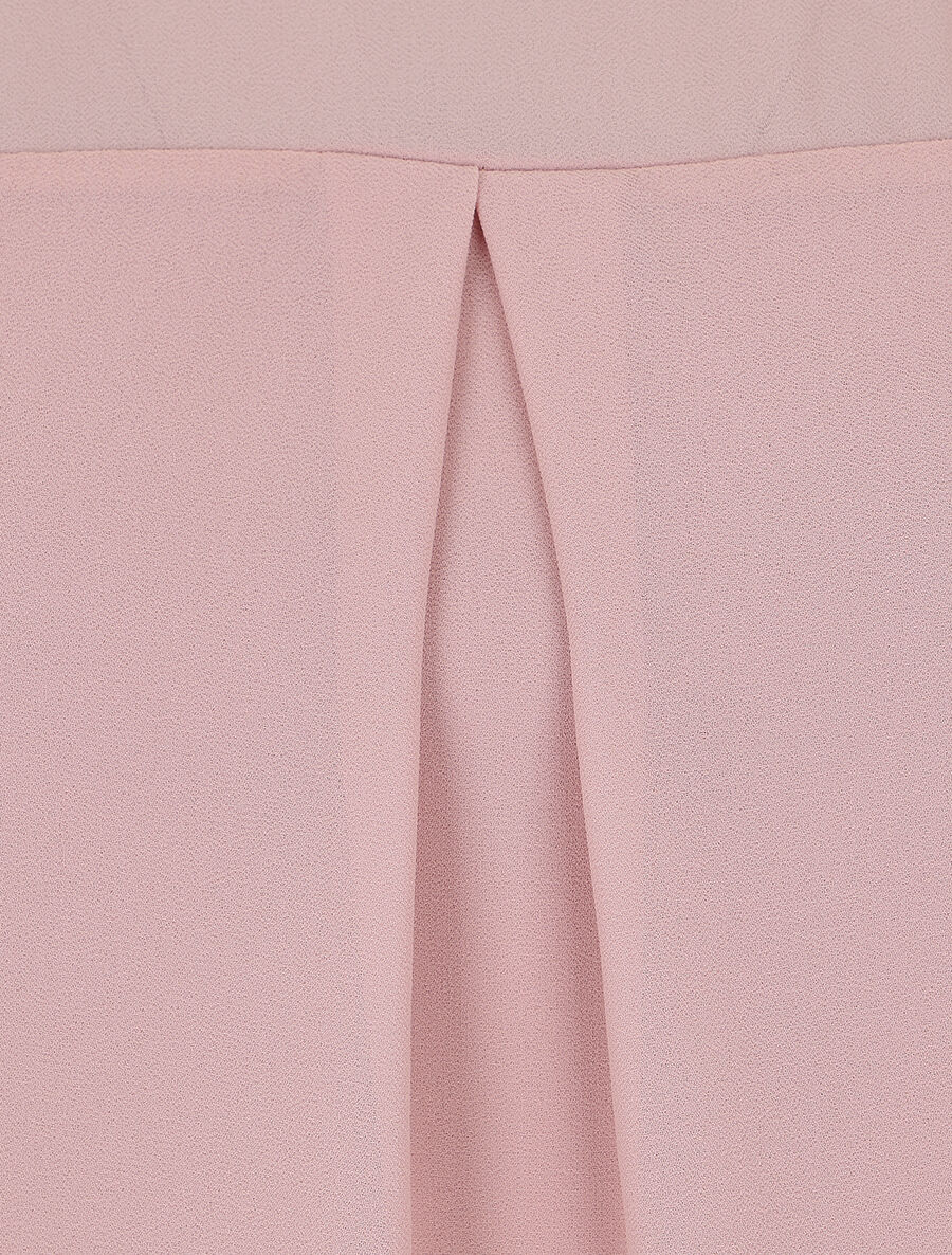 Top uni à manches plissées - Rose - 3