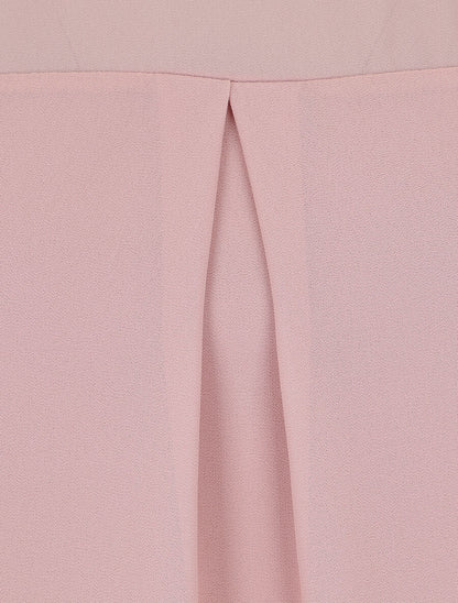 Top uni à manches plissées - Rose - 3
