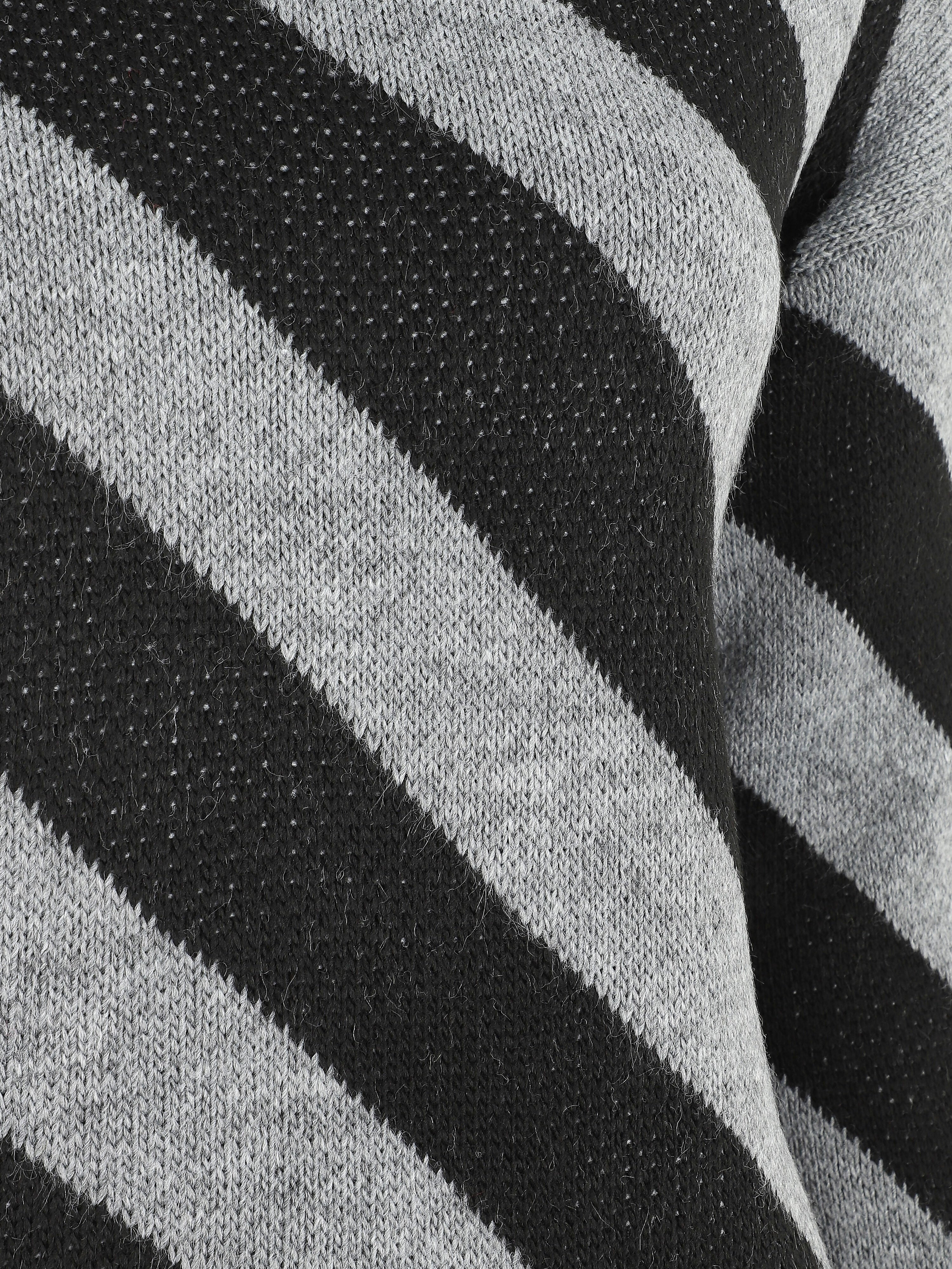Pull col roulé rayé - Gris - 3