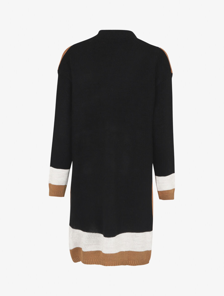 Gilet long rayé - Noir - 2