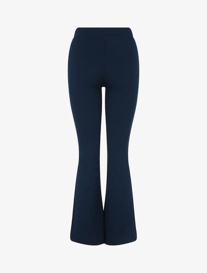 Pantalon fluide uni coupe flare - Marine - 2