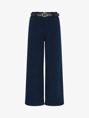 Pantalon ample en velours côtelé - Marine - 1