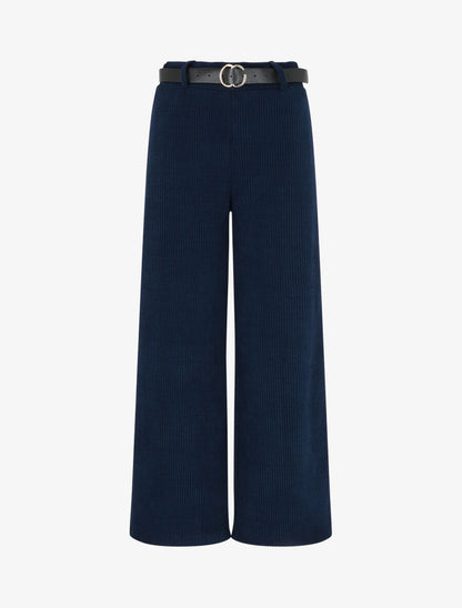 Pantalon ample en velours côtelé - Marine - 1